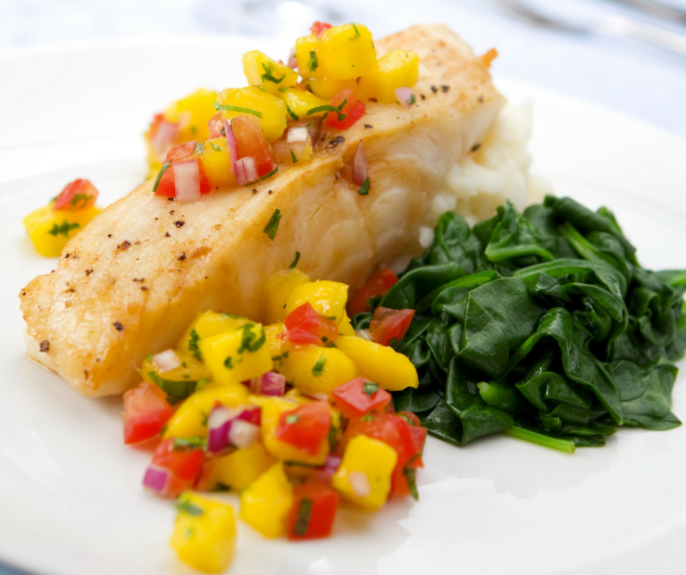 SeaBass with Mango Salsa OnTrack Health Retreats